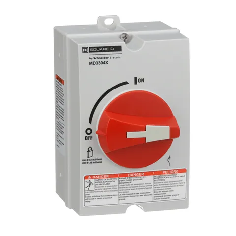 Schneider Electric MD3304X Motor disconnect switch, 3P, 30A, NEMA 1, 3, 3R, 4, 4X and 12 enclosure — Switches & Modular Apparatus