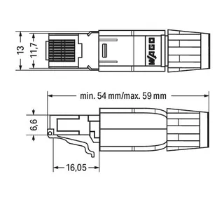 Wago 750-975 RJ-45 connector; IP20; ETHERNET 10/100 Mbit/s — Sterowniki PLC