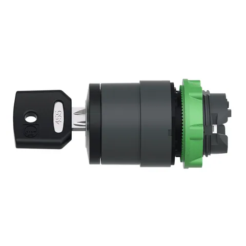 Schneider Electric ZB5AG612 Head for key selector switch, Harmony XB5, plastic, black, 22mm, key 421E, 2 positions, spring return right to left — Switches & Modular Apparatus