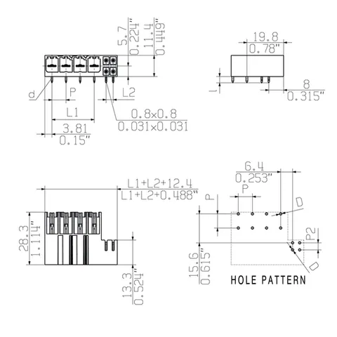 Weidmuller 1157040000 SV 7.62HP/02/90G SC/08R SN BK BX — General Accessories
