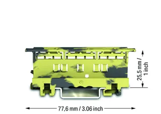 Wago 221-500/000-053 Mounting carrier; 221 series (24 - 12 AWG); for DIN-35 rail/panel mount; dark gray/yellow — Terminal Blocks