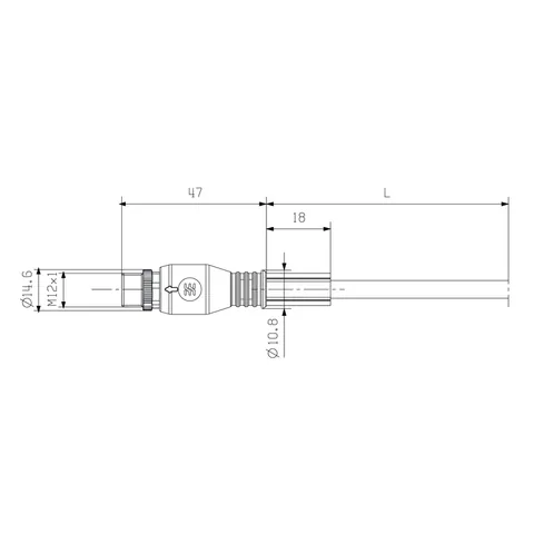 Weidmuller 1093061000 M12 Connecting Line, 4 Poles, 10 m, Pin-Straight Socket, 90° — Industrial Cables & Wires