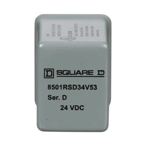 Schneider Electric 8501RSD34V53 Plug in relay, Type R, hermetically sealed miniature, 5A resistive at 240 VAC, 14 blade, 4PDT, 4 NO, 4 NC, 24 VDC coil — General Accessories