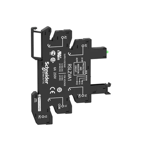 Schneider Electric RSLZVA2 Relay Socket with LED Indicator and Protection Circuit, 48 to 60V AC/DC — Control e HMI