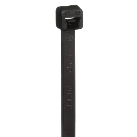 Panduit PLT2S-C0 Pan-Ty® PLT2S-C0 Cable Tie, Black, UV PA6.6, 7.4"L, 50lb, PK100 — Connectors & Plugs