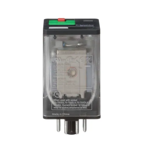 Schneider Electric 750XBXRM4L-12A General purpose relay, SE Relays, 750R, DPDT, 10A, 12 VAC, octal terminal 8 pins, clear cover with LED, lock push button — Akcesoria ogólne