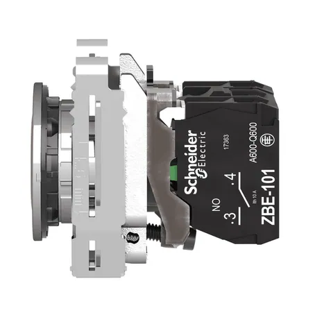 Schneider Electric XB4FW35B5 Illuminated Pushbutton, Harmony XB4, Metal, Orange Flush Mounted, 30mm, Universal LED, Plain Lens, 1NO + 1NC, 24V AC/DC — Interruttori e apparecchiature modulari
