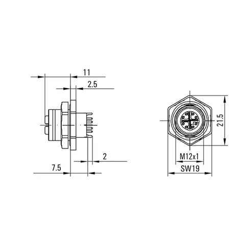 Weidmuller 1444650000 PCB Plug-in Connector M12 Solder Connection Cat.6A Class EA — Accessori generali