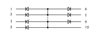 Wago 286-807 Component module with diode; with 7 pcs; Diode 1N4007; with common anode; gray — General Accessories