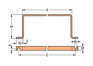 Wago 790-190 U-shaped busbar; 63 mm wide; 60 mm high; Cu 10 mm x 3 mm — Accessori generali