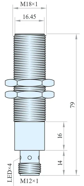 Xecro IPS18-S12PC79-A12 Inductive Proximity Sensor — Näherungs- & induktive Sensoren