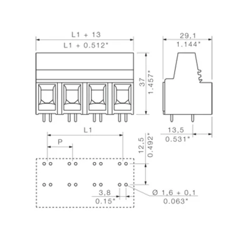 Weidmuller 1226480000 LX 15.00/04/90 4.5SN BK BX — Accessori generali