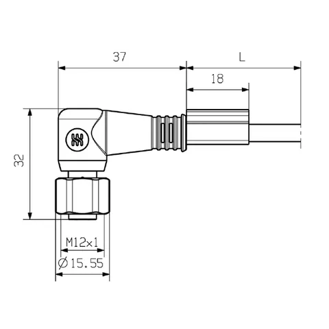 Weidmuller 1939371000 M12 Connector Cable, 3 Poles, 10 m Length — Industrial Cables & Wires