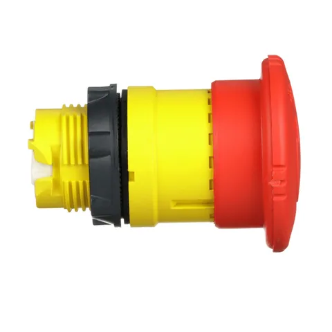 Schneider Electric ZB4BS844 Harmony, 22mm Push Button, emergency stop head, trigger and latching turn release, red, 40 mm mushroom, unmarked — Switches & Modular Apparatus