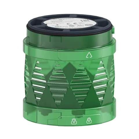 Schneider Electric XVUC43 Modular tower light, Harmony XVU, illuminated LED units, green, 60mm, blinking, IP65, 24V AC DC — General Accessories
