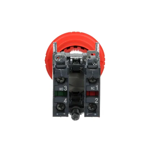 Schneider Electric XB4BS8445 Harmony, emergency stop, latching turn release, red, 40 mm, 1 NC and 1 NO — Switches & Modular Apparatus