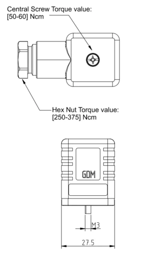 HIRSCHMANN 934395100 GDM 3016 Black - DIN Valve Connector, Form A, Field Attachable, 3+Ground, M16, Black Housing, without circuitry, 250 V — Accesorios generales