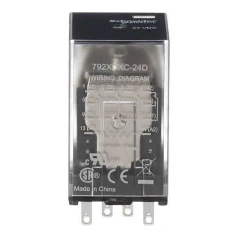 Schneider Electric 792XDXC-24D Power relay, SE Relays, 4PDT, 6A, 24 VDC, clear cover — Akcesoria ogólne