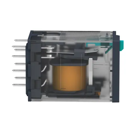 Schneider Electric RXM2AB2JD miniature plug-in relay, 12A, 2CO, with LED, lockable test button, 12V DC — Contactors & Relays