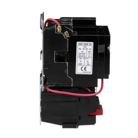 Schneider Electric 8536SCO3V02H300S NEMA motor starter, Type S, nonreversing, Size 1, 27A, 10HP at 460VAC, up to 100kA SCCR, 3 phase, 3 pole, Motor Logic, 120VAC coil, open — General Accessories