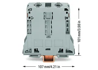 Wago 285-195 POWER CAGE CLAMP feedthrough terminal block; DIN 35 x 15 rail mount; 2-conductor; 4/0 AWG; 25 mm wide; gray — Reihenklemmen / Klemmleisten