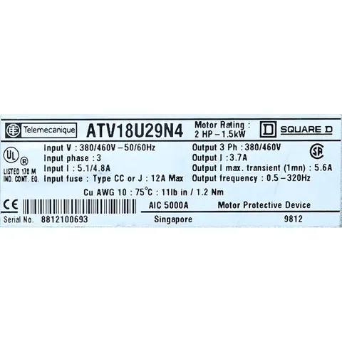 Telemecanique ATV18U29N4 Altivar 18 ATV18U29N4 AC Drive — VFDs & Frequency Converters