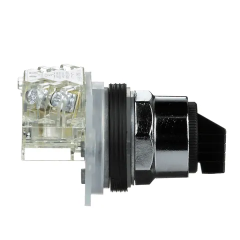 Schneider Electric 9001KS43BH13 30mm Push Button, Type K, selector switch, 3 position, C cam, black knob, 1NO and 1NC — General Accessories