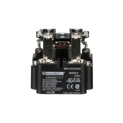 Schneider Electric 8501CO16V20 Power Relay, Type C, 2 HP, 30A resistive at 300 VAC, SPDT, 2 normally open and 2 normally closed contact, 120 VAC coil — Accesorios generales