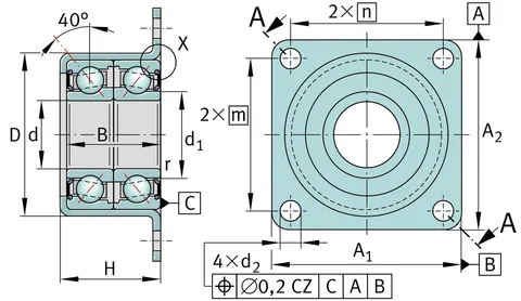 INA ZKLR1547-2RS ZKLR1547-2RS Flanged Housing Unit — Bearing Housings & Blocks