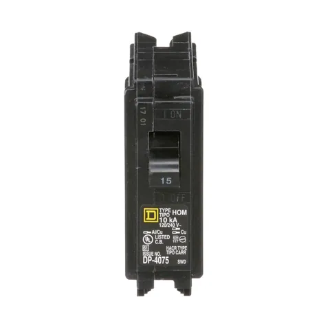 Schneider Electric HOM115 Mini circuit breaker, Homeline, 15A, 1 pole, 120/240VAC, 10kA AIR, standard type, plug in, UL — Accessori generali