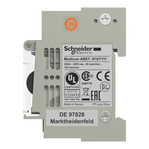 Schneider Electric ABE7R16T111 Sub-base with plug-in electromechanical relay ABE7, 16 channels, relay 5 mm — PLC Modules & Extensions