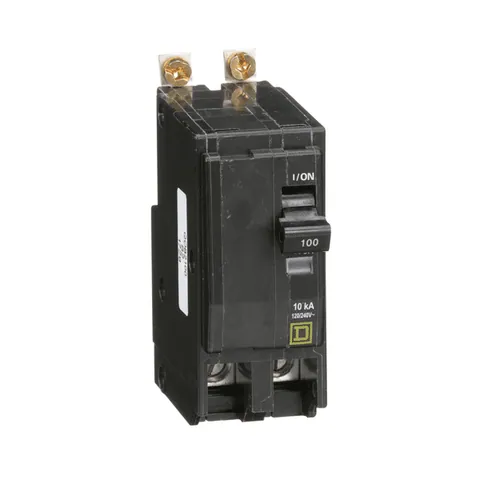 Schneider Electric QOB2100 Mini circuit breaker, QO, 100A, 2 pole, 120/240VAC, 10kA, bolt on mount — General Accessories
