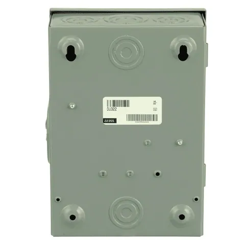 Schneider Electric DU322 Safety switch, general duty, non fusible, 60A, 3 pole, 15hp, 240VAC, NEMA 1 — General Accessories