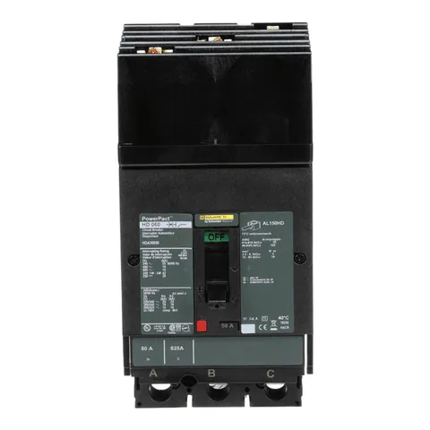 Schneider Electric HDA36050 Circuit breaker, PowerPacT H, 50A, 3 pole, 600VAC, 14kA, I-Line, thermal magnetic, 80%, ABC — Accessori generali