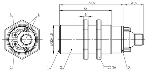 Balluff BCS004T Cylindrical version with M30 thread — Sensores de proximidad e inductivos