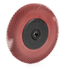 3M 7100138299 Scotch-Brite Radial Bristle Brush, 6 in x 7/16 in x 1 in 220 with Adapter, 5 ea/Case — General Accessories
