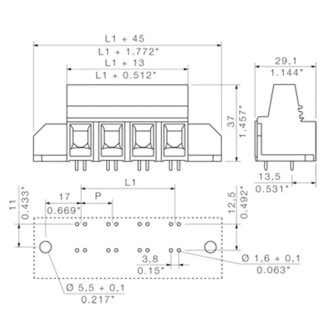 Weidmuller 1783740000 LXB 15.00/06/90 4.5SN GY BX — Accessori generali