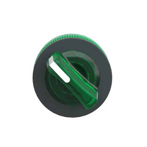 Schneider Electric ZB5FK1233 Head for illuminated selector switch, Harmony XB5, universal LED, green handle, flush, 22mm, 2 positions, stay put — General Accessories