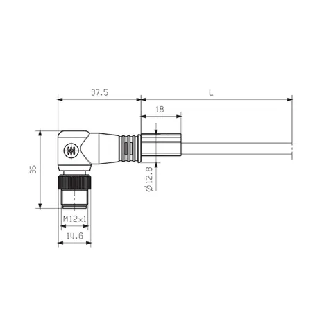 Weidmuller 1059731000 M12 to M12 Connecting Line, 4 Poles, 10m — Industrial Cables & Wires