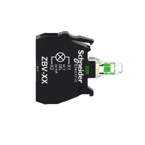Schneider Electric ZBVM1 Light block, Harmony XB4, Harmony XB5, for head 22mm, universal LED, screw clamp terminals, 230...240V AC — General Accessories
