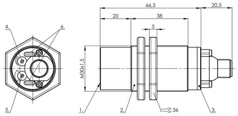 Balluff BCS007F Cylindrical version with M30 thread — Sensores de proximidad e inductivos