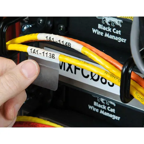 Brady Corporation PTL-30-427 BMP61 M611 TLS 2200 Self-Laminating Vinyl Wire and Cable Labels, 1.5" H x 0.75" W, Roll of 250 Labels, Clear/White — Allgemeines Zubehör