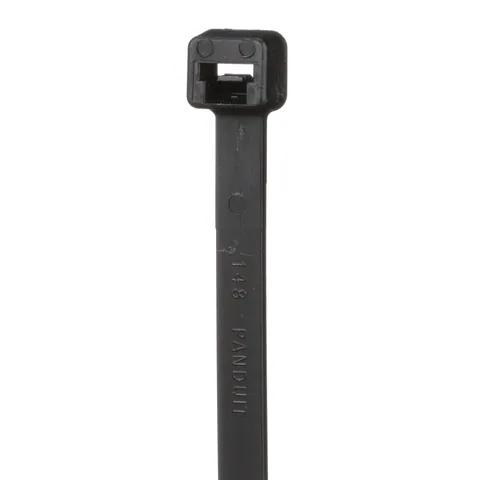 Panduit PLT2.5I-M0 Pan-Ty® PLT2.5I-M0 Cable Tie, Black, UV PA6.6, 9.7"L, 40lb, PK1000 — Connectors & Plugs