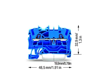 Wago 2002-1204 TOPJOB®S feedthrough terminal block; rail mount; 2-conductor; 5.2 mm wide; blue — Terminal Blocks