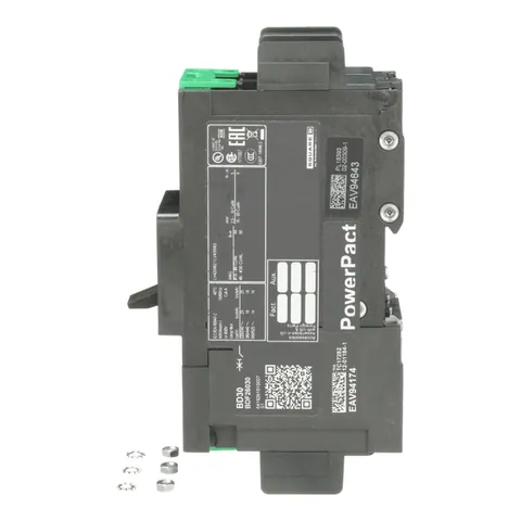 Schneider Electric BDF26030 Circuit breaker, PowerPacT B, 30A, 2 pole, 600Y/347VAC, 14kA, terminal nut, thermal magnetic, 80% — PLCs