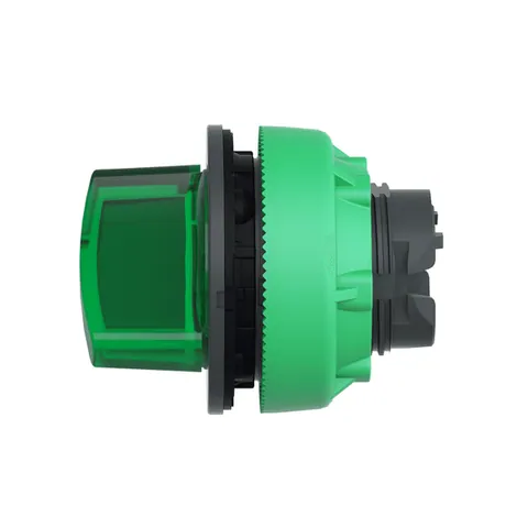 Schneider Electric ZB5FK1233 Head for illuminated selector switch, Harmony XB5, universal LED, green handle, flush, 22mm, 2 positions, stay put — General Accessories