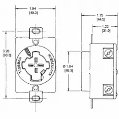 Hubbell HBL20443 ock Industrial Flush Receptacle — General Accessories
