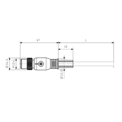 Weidmuller 1964710050 M12 to M12 Connecting Line, 0.5m, 5 Poles — Industrial Cables & Wires
