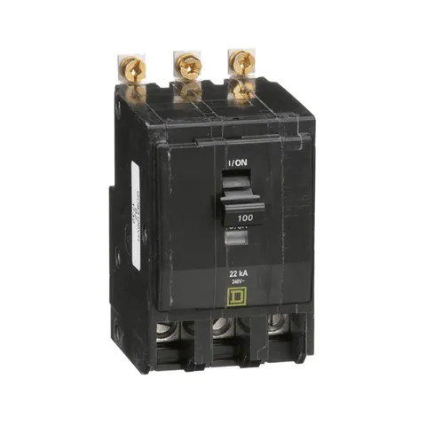 Schneider Electric QOB3100VH Mini circuit breaker, QO, 100A, 3 pole, 120/240VAC, 22kA, bolt on mount — Accessori generali