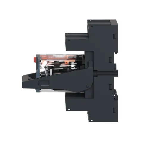 Schneider Electric RXM2AB2P7PVM miniature Electromechanical Relay, 10A, 2CO, with LED and Lockable Test Button, Mixed Terminals Socket, 230V AC — Contattori e relè